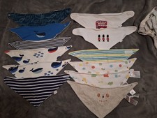 12x baby bibs - size 0-3 months & one size
