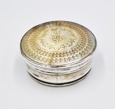 GEORGIAN OLD SHEFFIELD PLATE MOTHER OF PEARL TOPPED PATCH BOX c1760