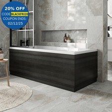Modern Bathroom 1700 Front & 700 End Bath Panel Pack MDF Charcoal Grey Plinth
