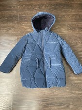 NWT Girls Vertbaudet Size 9 Years 134 cm Navy Blue Padded Coat. Sherpa Lined