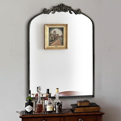 Ornate black mirror vintage - ornate, mirror,vintage