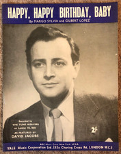 HAPPY HAPPY BIRTHDAY BABY - David Jacobs  - 1957 UK sheet music - Tune Weavers