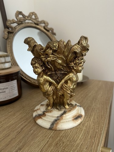 Vintage gold cherub - gold,