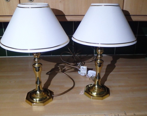 Pair brass candlestick - pair,