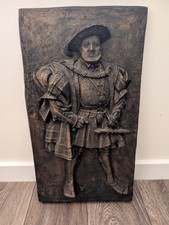 Vintage Henry Vlll Wall Plaque - Large 55cm X 30 Cm 