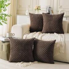 Cushion Cover Velvet Solid Tartan Pillow Case 16" 18" 20" Sofa Pillows Cover UK