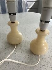 Pair of cream onyx  bedside table lamps