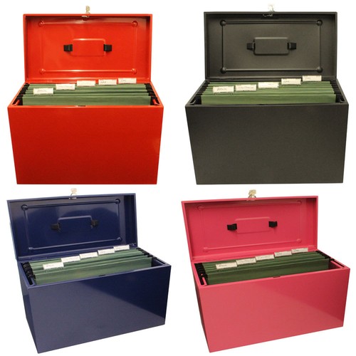 Lockable metal file box - metal,