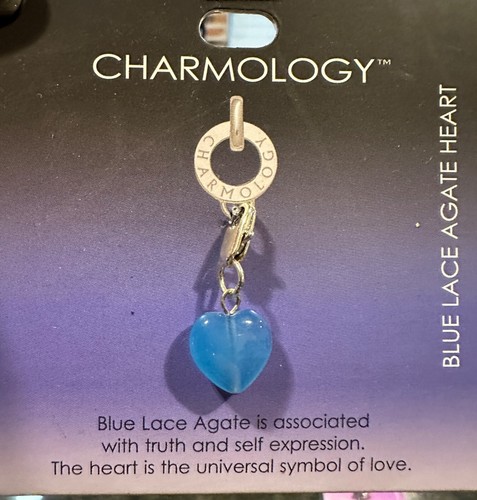 Blue lace agate heart - blue,
