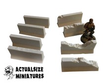 Modern Concrete Jersey Barriers Resin Cast 8 x Pieces   (1/56) 28mm scale