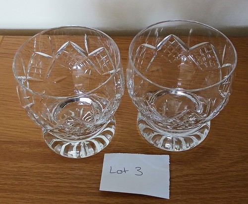Pair vintage crystal footed - pair,