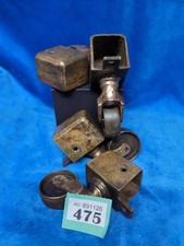 4 X Original Antique Brass Furniture Castors 1½" 40mm Diameter Wheels 30mm Cup