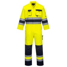 Nantes Hi-Vis Coverall Contrast Overalls Reflective Safety Workwear Boiler Suit