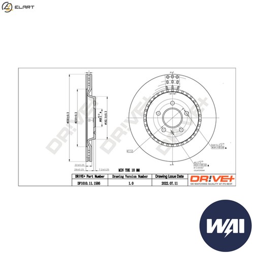 Brake disc dp1010 1586 - 2x,