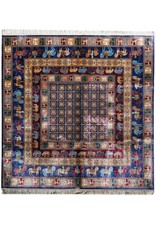 6 x 6 SQUARE SILK RUG HORSES