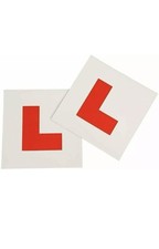2 x FULLY MAGNETIC L PLATES Quick Easy To Fix Learner Sign - APPROVED