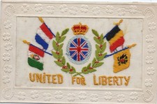 WW1 Embroidered SILK POSTCARD