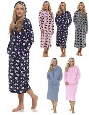 Ladies Nightie Long Length Hooded Lounge Nightdress UK Sizes 8 to 22 Brand New