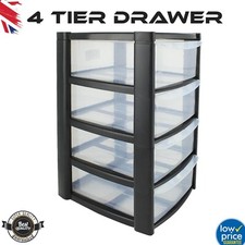 4 Tier Plastic Storage Drawers
