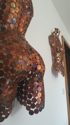 Rear coin copper metal - metal, wall