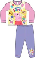 PEPPA PIG PARTY PINK LILAC PYJAMAS PJS NIGHTWEAR SLEEP GIRLS KIDS CHILDRENS GIFT