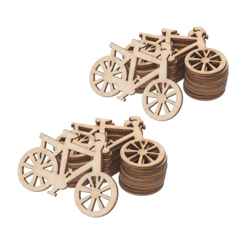 20pcs natural wood bike shape - 20pcs,