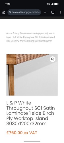 Birch plywood worktop with