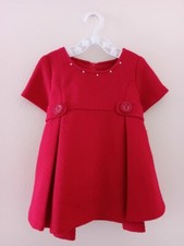 Couche tot red baby girl dress, size 6-9 months