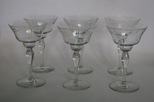 Set floral etched - 6, tall