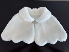 Girls White Faux Fur Cape