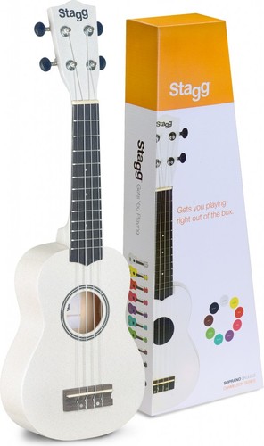 Stagg white soprano ukulele - us-white,