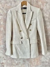 ZARA WHITE TWEED BLAZER SIZE