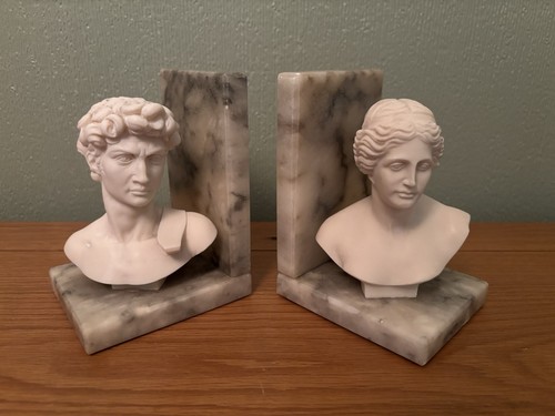 Marble grand tour bookends - marble,