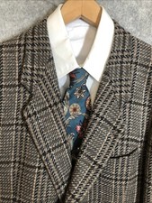 80s Giorgio Armani Mani Alpaca Blend Grey/Blue Suit Jacket 43L