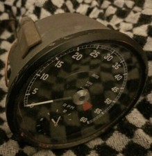Vintage Jaguar E-Type / MK2 Rev Counter Tachometer, Clock, Clock Cable, Brackets