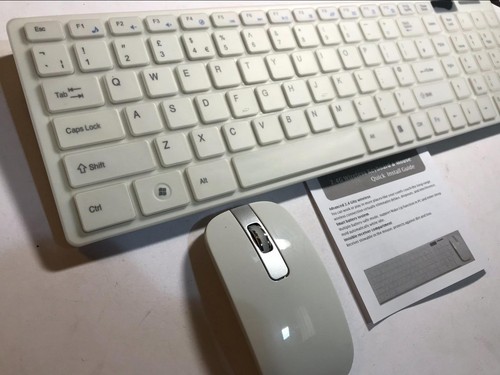 White wireless keyboard - keyboard, with
