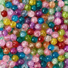 Crackle glass round - beads,