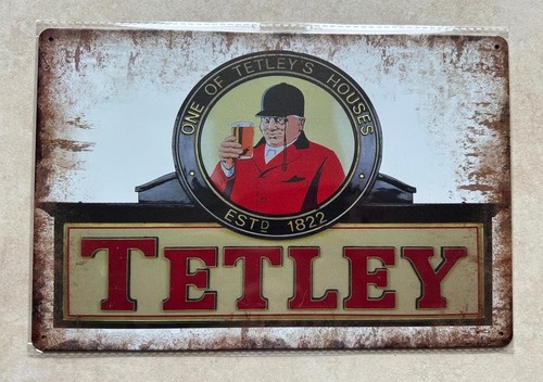 Tetley beer metal sign bar - bar, man