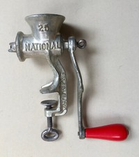 Vintage Spong National 25 Hand Crank Meat Grinder-Table Clamp