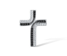 Cross pendant black spinel - cross,