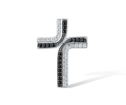 Cross pendant black spinel - cross,