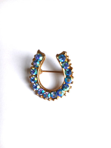Vintage blue crystal gold - vintage, tone
