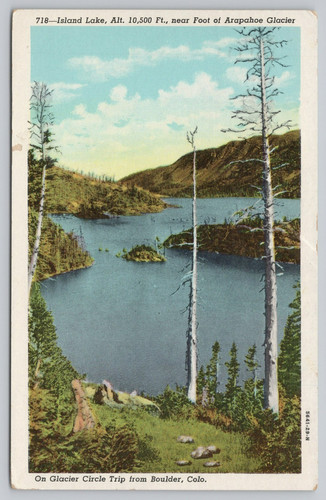 Postcard island lake - postcard, near