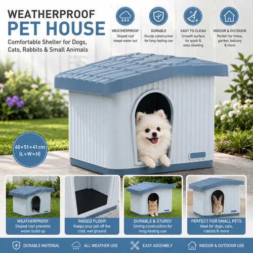 Durable plastic pet house all - house,