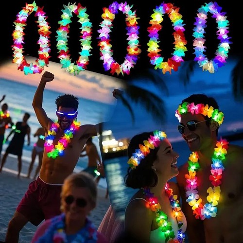 Led hawaiian flower lei - led,