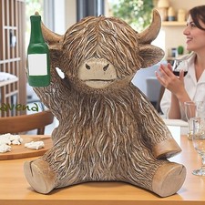 Highland Cow With Wine Bottle