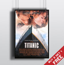 TITANIC 1997 MOVIE POSTER DiCaprio & Winslet Film A3 A4 Fan Art Print Wall Decor