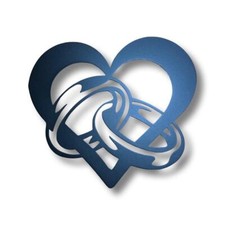 'Heart with Rings' - Steel