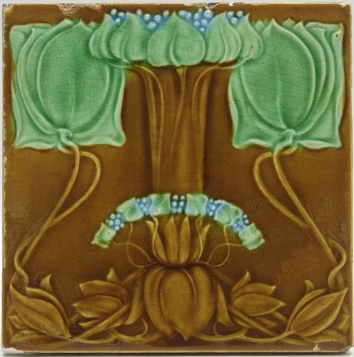 Art nouveau fireplace tile - nouveau,