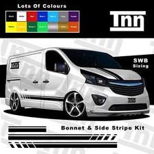 Stickers for Vauxhall Vivaro SWB MK1 MK2 MK3 Bonnet Side Stripes Van Graphics